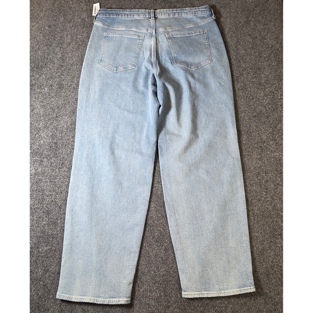 Old Navy OG Loose Jeans Womens 16 Light Wash Rhinestone Embellish High Rise NWT - Picture 7 of 8